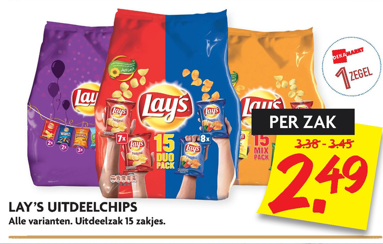 Lays   zoutje, chips folder aanbieding bij  Dekamarkt - details