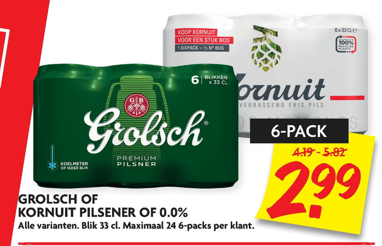 Grolsch   alcoholvrij bier, blikje bier folder aanbieding bij  Dekamarkt - details