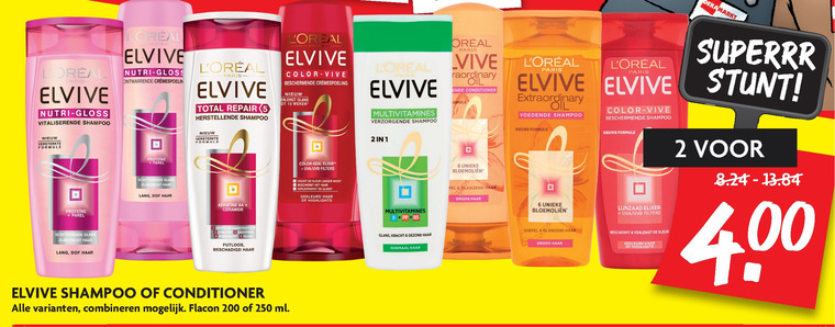 Elvive   conditioner, shampoo folder aanbieding bij  Dekamarkt - details