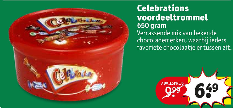 Celebrations   mini chocoladerepen folder aanbieding bij  Kruidvat - details