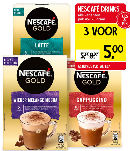 Nescafe   oploskoffie folder aanbieding bij  Jan Linders - details