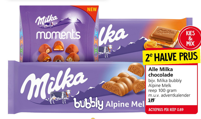 Milka   chocolade folder aanbieding bij  Jan Linders - details