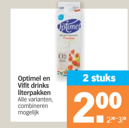 Optimel   melkdrank, drinkyoghurt folder aanbieding bij  Albert Heijn - details