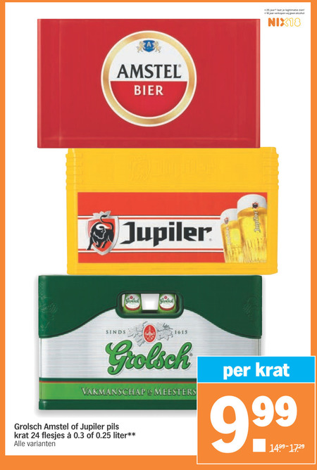 Amstel   krat bier folder aanbieding bij  Albert Heijn - details