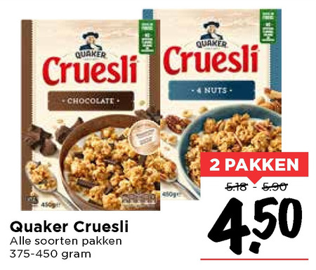 Quaker   cruesli folder aanbieding bij  Vomar - details