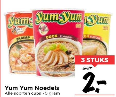 Yum Yum   noodles folder aanbieding bij  Vomar - details