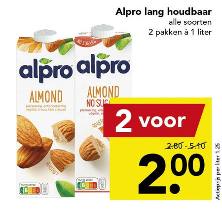 Alpro   soja melk folder aanbieding bij  Deen - details