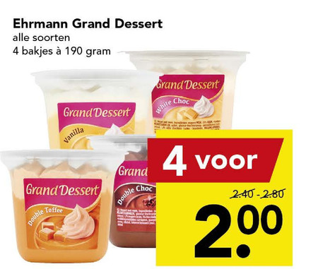 Ehrmann   toetje folder aanbieding bij  Deen - details