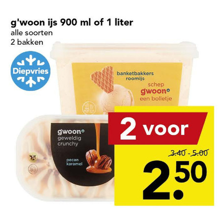 Gwoon   ijsspecialiteit, roomijs folder aanbieding bij  Deen - details