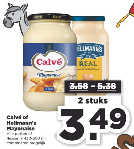 Calve   mayonaise folder aanbieding bij  Plus - details