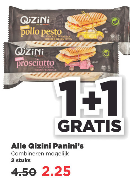 Qizini   panini  folder aanbieding bij  Plus - details