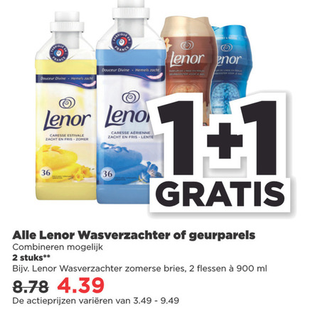 Lenor   wasverzachter folder aanbieding bij  Plus - details