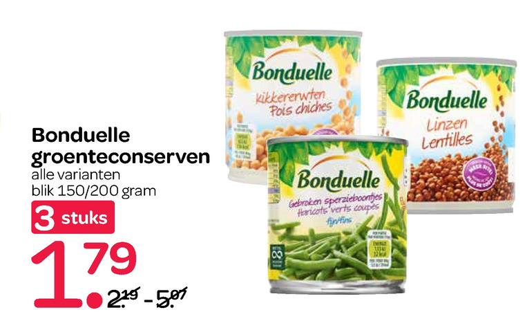 Bonduelle   groenteconserven folder aanbieding bij  Spar - details