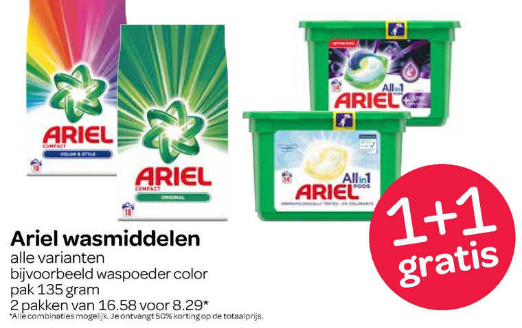 Ariel   wasmiddel folder aanbieding bij  Spar - details