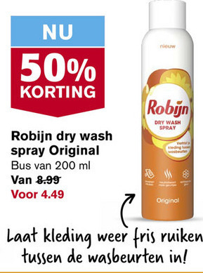 Robijn   wasmiddel folder aanbieding bij  Hoogvliet - details