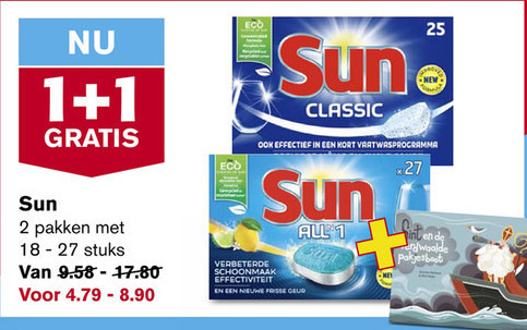 Sun   vaatwasmiddel folder aanbieding bij  Hoogvliet - details