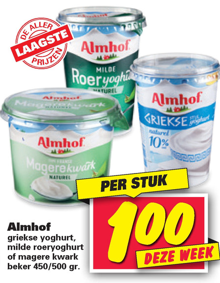 Almhof   kwark, vruchtenyoghurt folder aanbieding bij  Nettorama - details