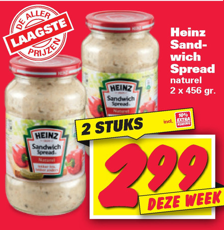 Heinz   sandwich spread folder aanbieding bij  Nettorama - details