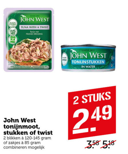 John West   tonijn in blik folder aanbieding bij  Coop - details