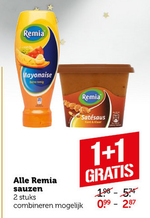 Remia   tomatenketchup, satesaus folder aanbieding bij  Coop - details