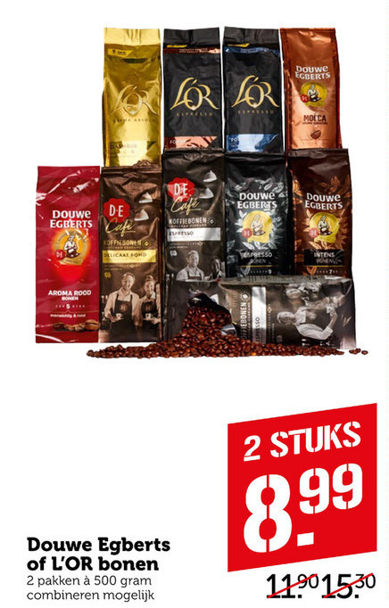 Douwe Egberts L Or   koffiebonen folder aanbieding bij  Coop - details