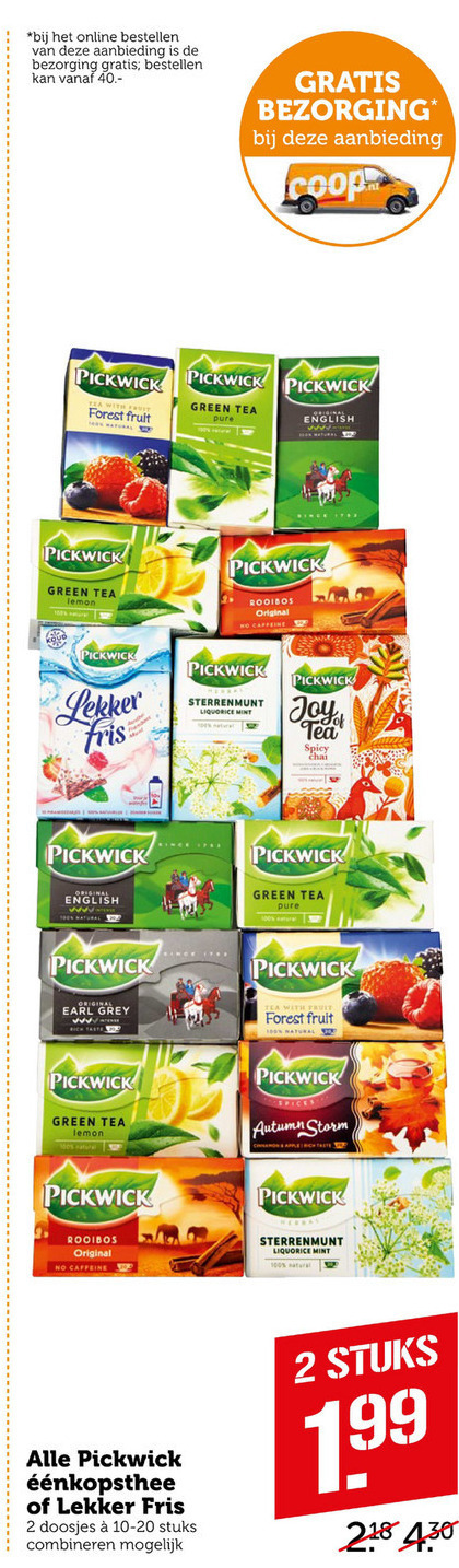 Pickwick   thee folder aanbieding bij  Coop - details