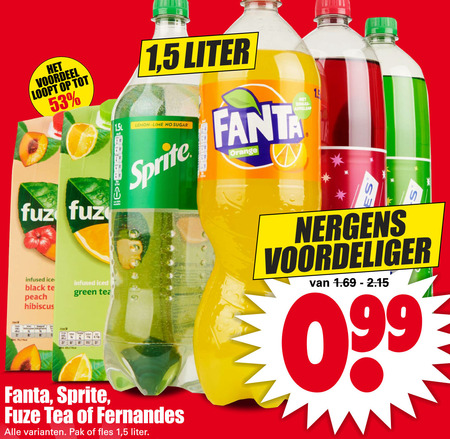 Fuze Tea   ice tea, frisdrank folder aanbieding bij  Dirk - details