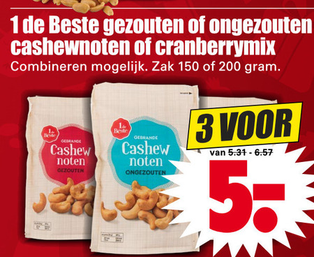 1 De Beste   cashewnoten folder aanbieding bij  Dirk - details