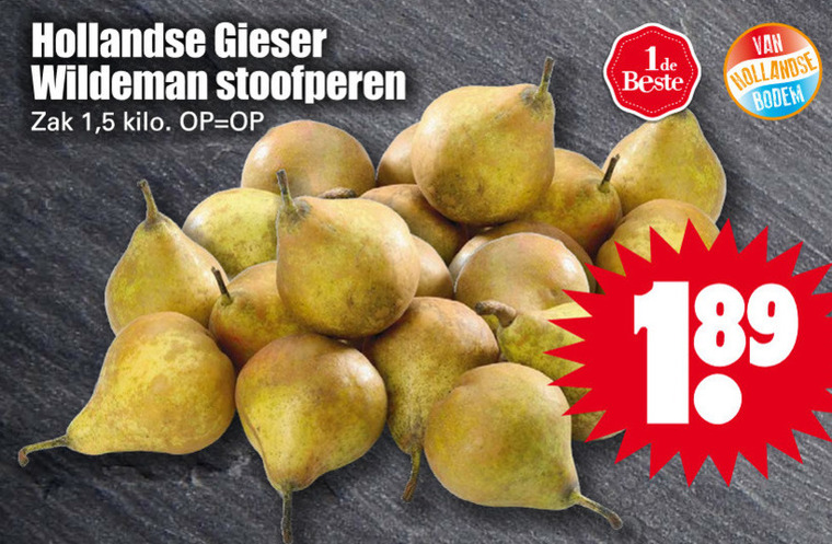 Gieser Wildeman   stoofperen folder aanbieding bij  Dirk - details