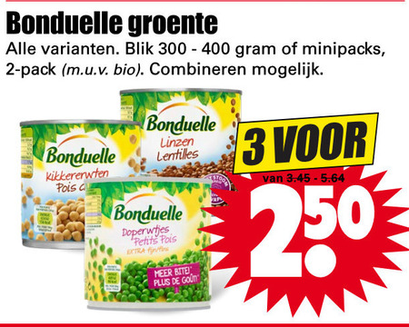 Bonduelle   groenteconserven folder aanbieding bij  Dirk - details