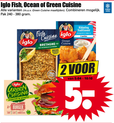 Iglo   diepvriesmaaltijd, lekkerbekjes folder aanbieding bij  Dirk - details