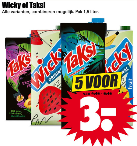 Wicky   fruitdrank folder aanbieding bij  Dirk - details