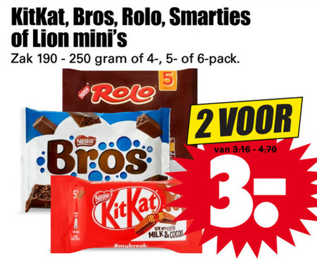 KitKat   mini chocoladerepen folder aanbieding bij  Dirk - details