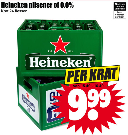 Heineken   krat bier folder aanbieding bij  Dirk - details