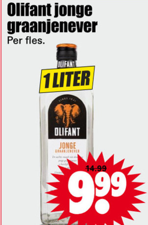 Olifant   jenever folder aanbieding bij  Dirk - details