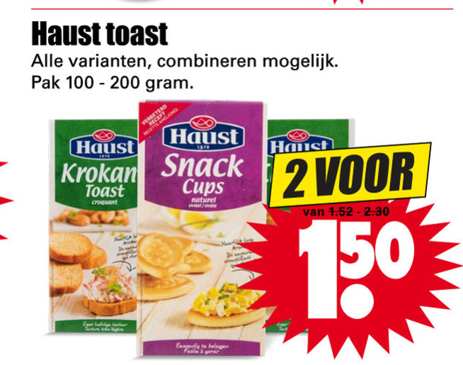 Haust   toast folder aanbieding bij  Dirk - details