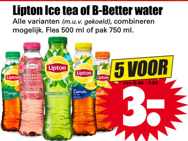 Lipton   ice tea folder aanbieding bij  Dirk - details