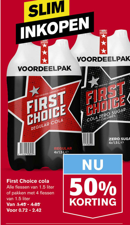 First Choice   cola folder aanbieding bij  Hoogvliet - details