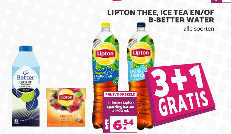 Lipton   ice tea, thee folder aanbieding bij  MCD Supermarkt Basis - details