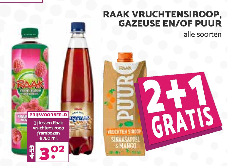 Raak   limonadesiroop, frisdrank folder aanbieding bij  MCD Supermarkt Basis - details