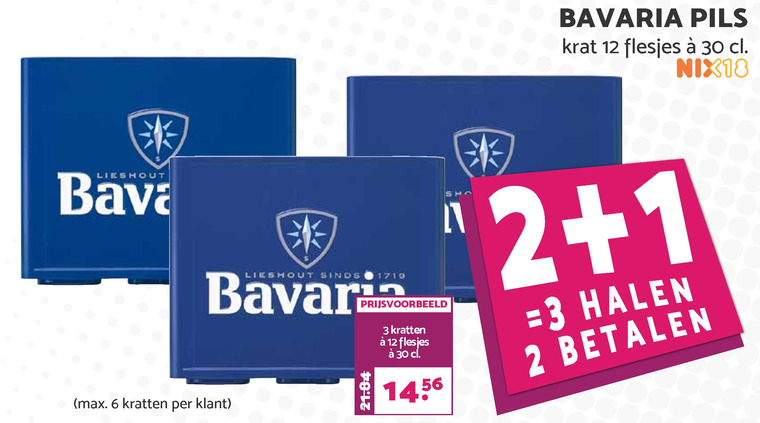 Bavaria   krat bier folder aanbieding bij  MCD Supermarkt Basis - details