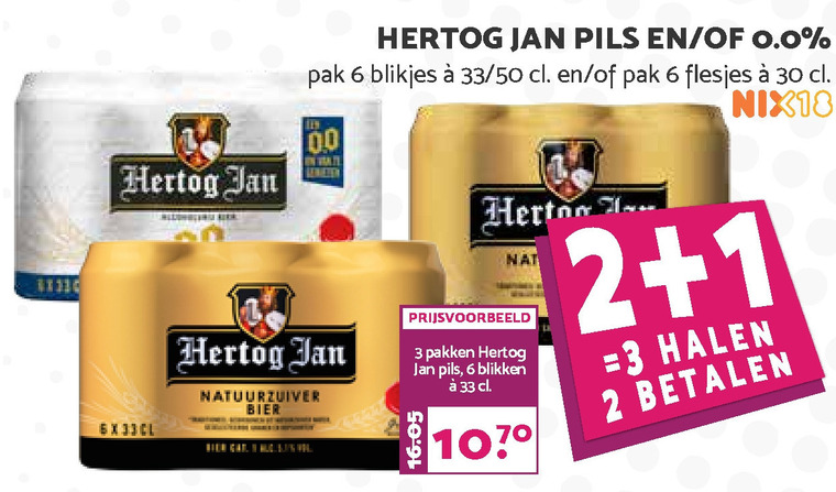 Hertog Jan   blikje bier, flesje bier folder aanbieding bij  MCD Supermarkt Basis - details