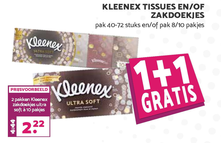 Kleenex   tissue, zakdoek folder aanbieding bij  Boons Markt - details