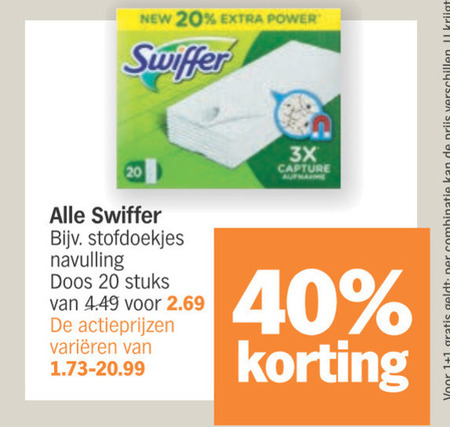 Swiffer   vloerwisdoekjes folder aanbieding bij  Albert Heijn - details