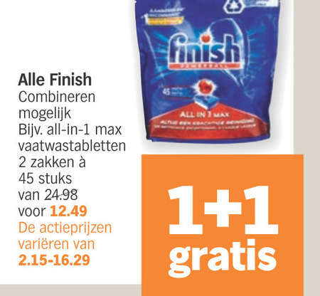 Finish   vaatwasmiddel folder aanbieding bij  Albert Heijn - details