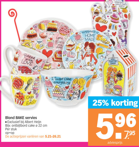 Matron Relatieve grootte niveau Blond Amsterdam servies folder aanbieding bij Albert Heijn - details