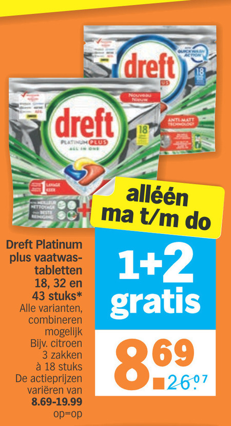 Dreft   chocolade, olie en vetten folder aanbieding bij  Albert Heijn - details