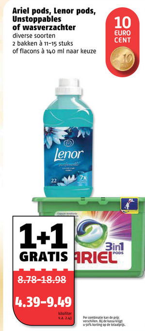 Lenor   wasverzachter, wasmiddel folder aanbieding bij  Poiesz - details