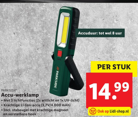 Parkside   looplamp folder aanbieding bij  Lidl - details