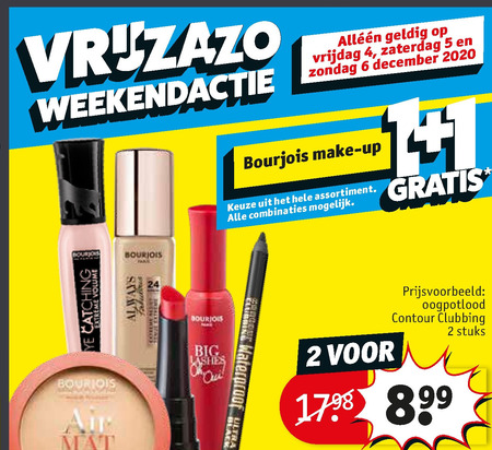 Bourjois   cosmetica, mascara folder aanbieding bij  Kruidvat - details